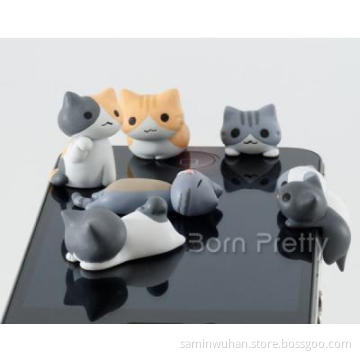 Headset Anti Dust Ear Cap Plug Stopper Cute Cartoon Cat Design